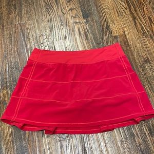 Red Lululemon Pace Rival Mid-Rise Skirt size 8 Tall